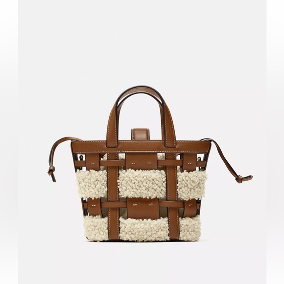 Zara Handbags - Zara Brown and Cream Tote Bag